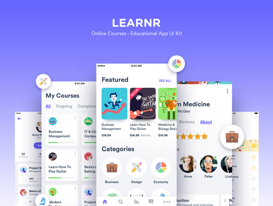 Learnr Educational App UI Kit