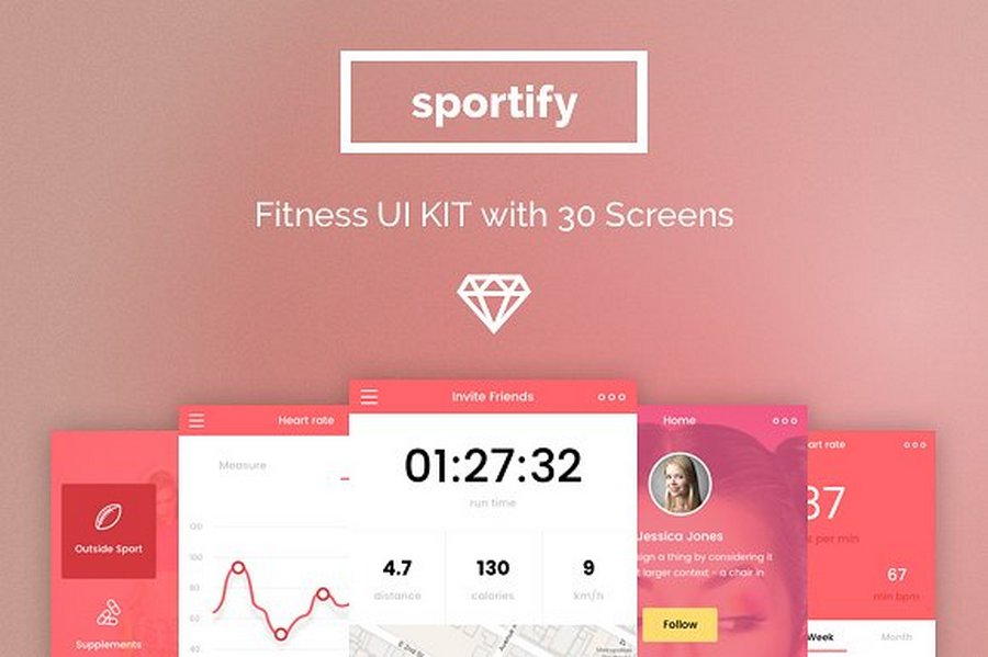 Sportify Fitness App UI Kit