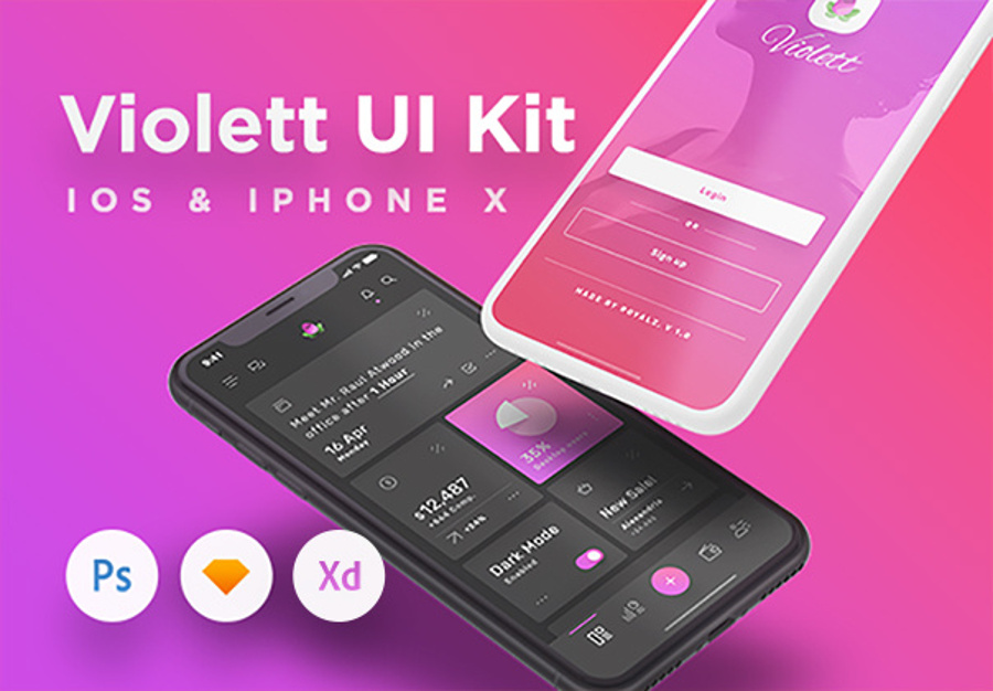 Violett iPhone X UI Kit