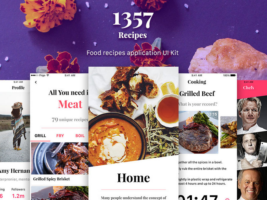 1357 Recipes Free UI Kit