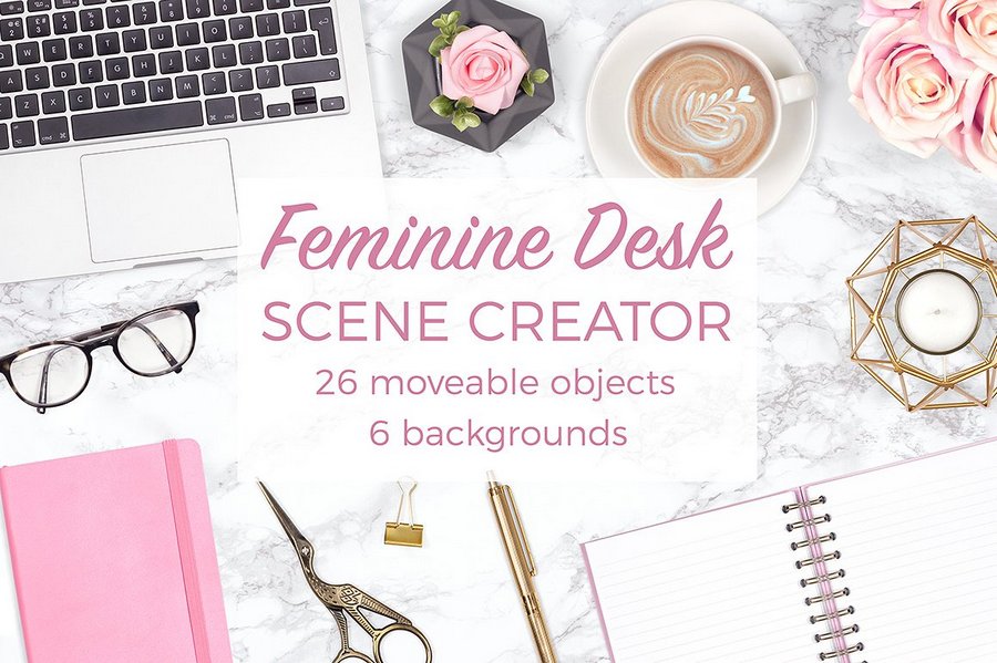Feminine Desk Scene Creator