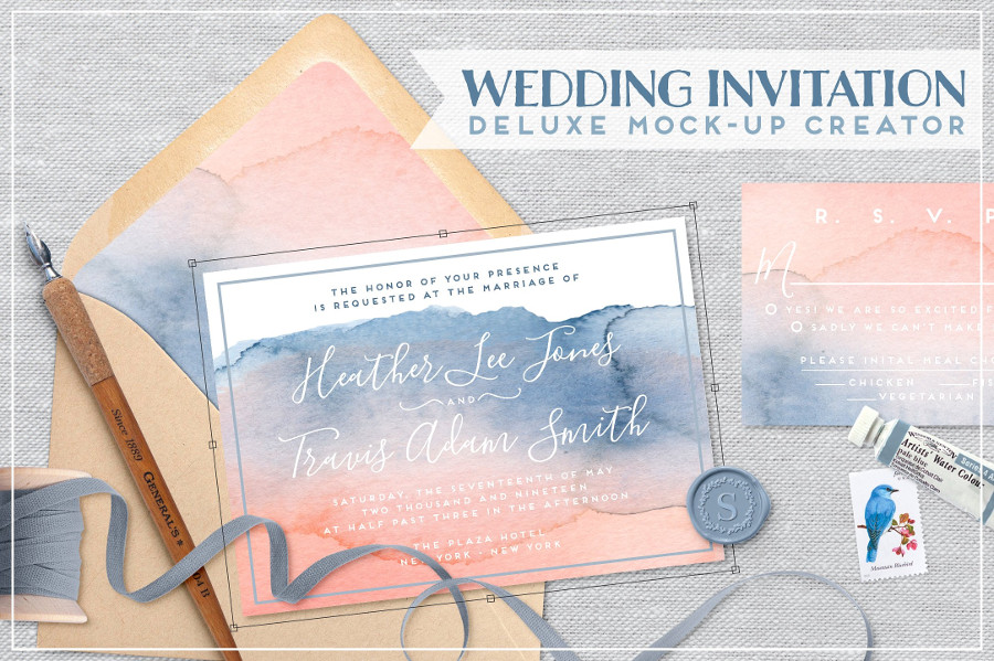 Wedding invite mockup bundle