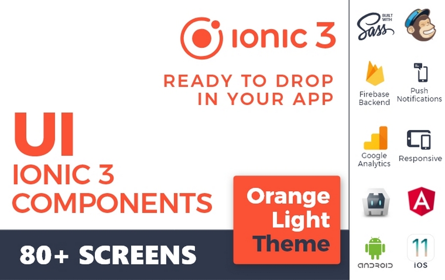 Ionic 3 Angular 6 Multipurpose App Starter Orange Light