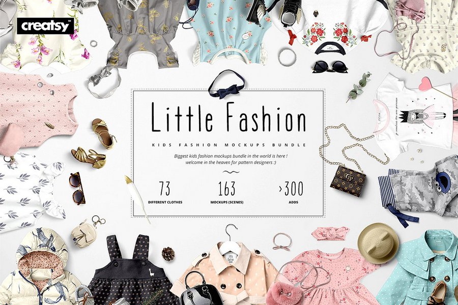 Little Fashion Kids Fashion Mockups Bundle