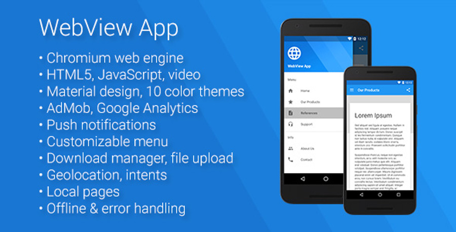 Universal Android Webview app by RobotTemplates