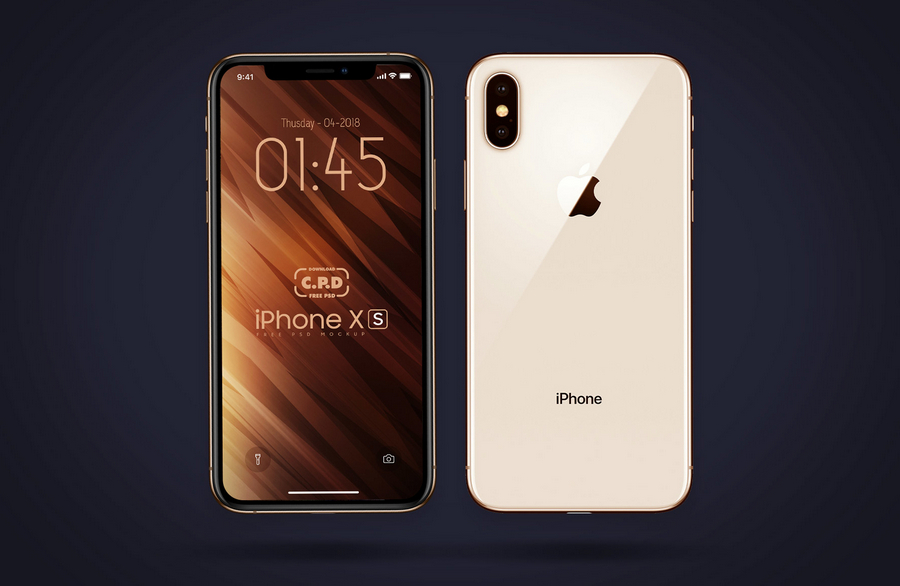iPhone Xs Front and Back Mockup