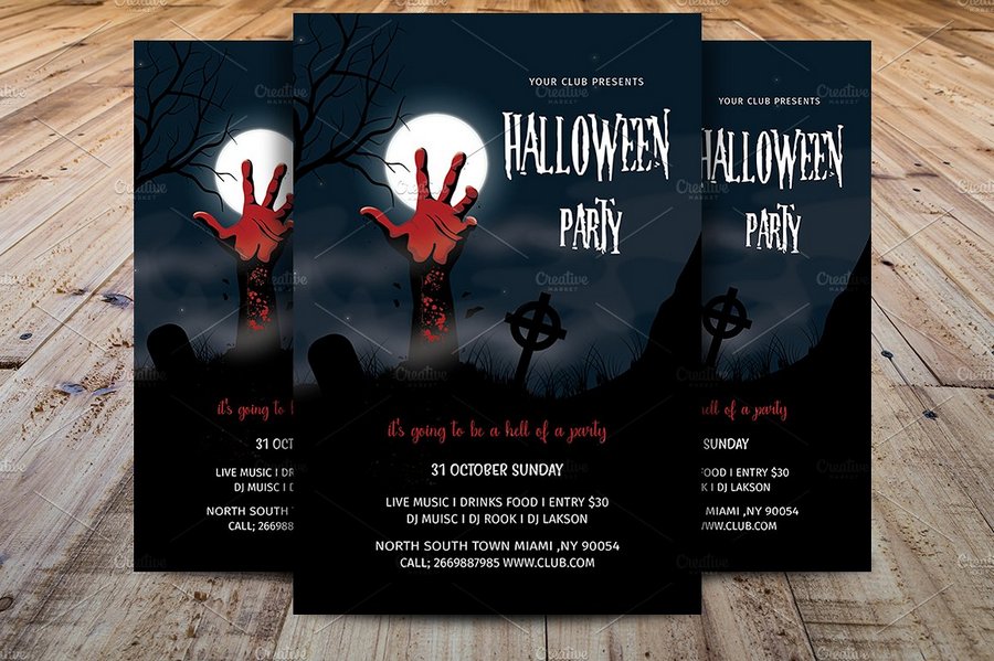 Halloween party flyer template