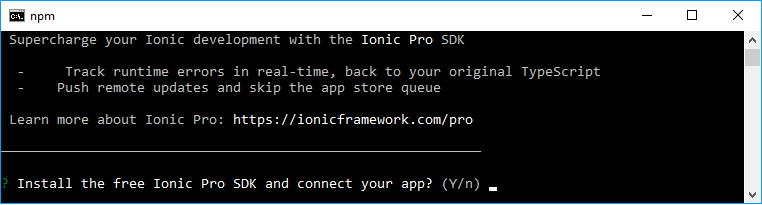 Install the free Ionic Pro SDK and connect your app