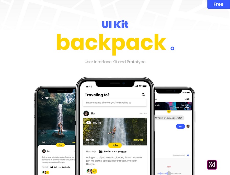 Backpack Free UI Kit