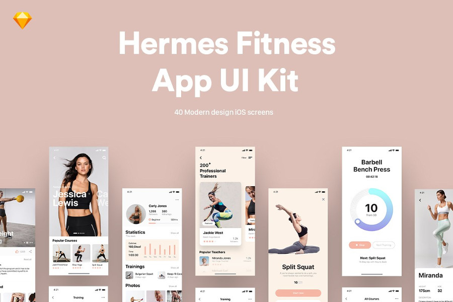 Hermes Fitness App UI Kit