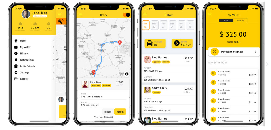 Taxi Driver app starter Ionic 4
