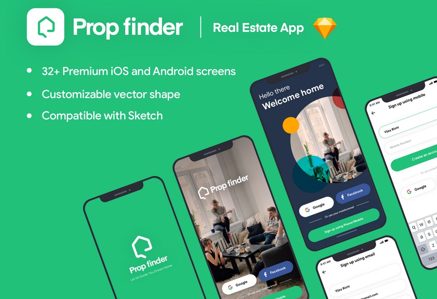 Prop Finder Real Estate UI Kit