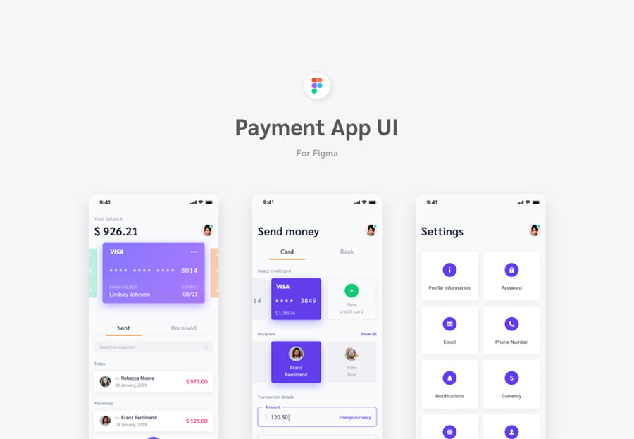 Payment App UI Figma Freebie