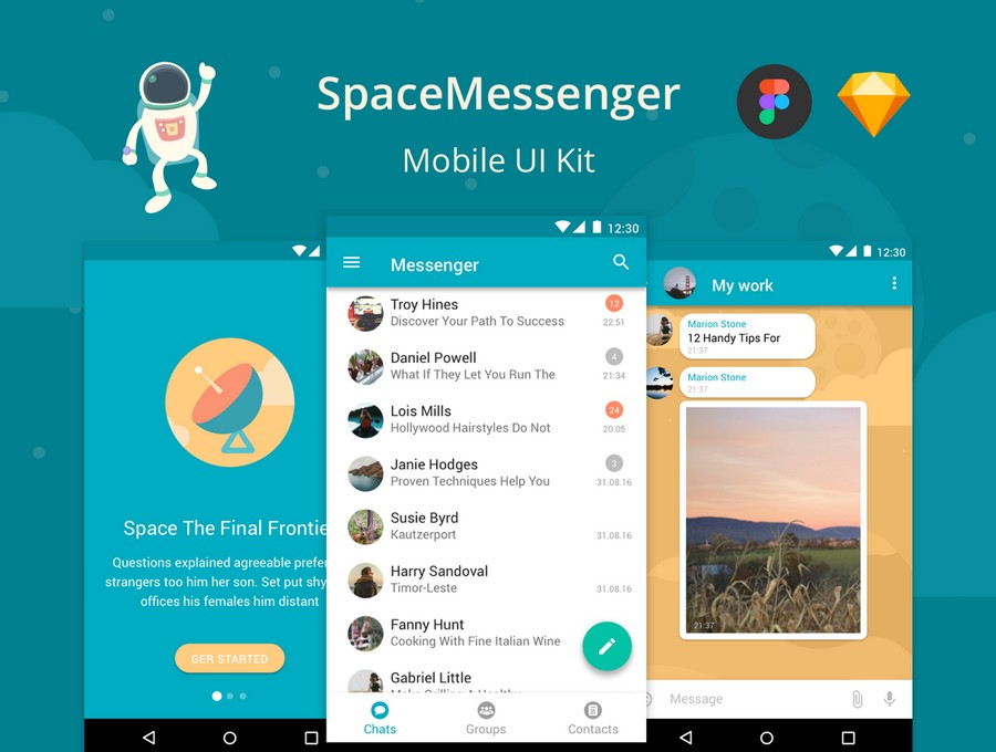 Space Messenger Mobile UI Kit