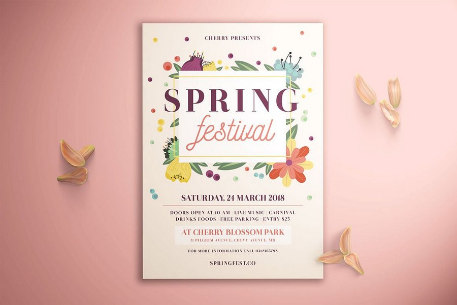 Spring flyer template
