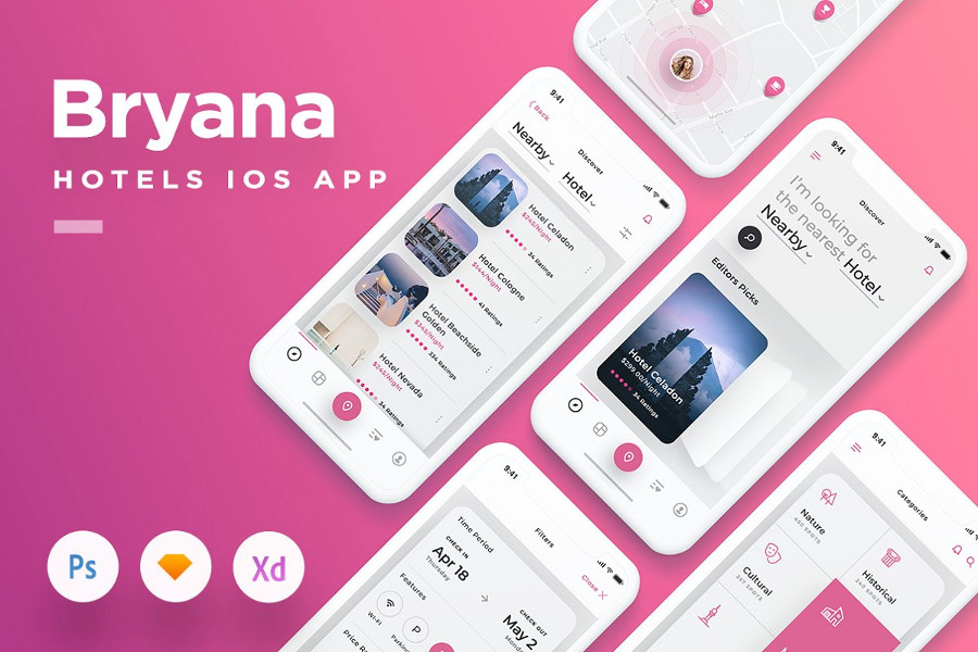 Bryana Hotel Booking App UI kit