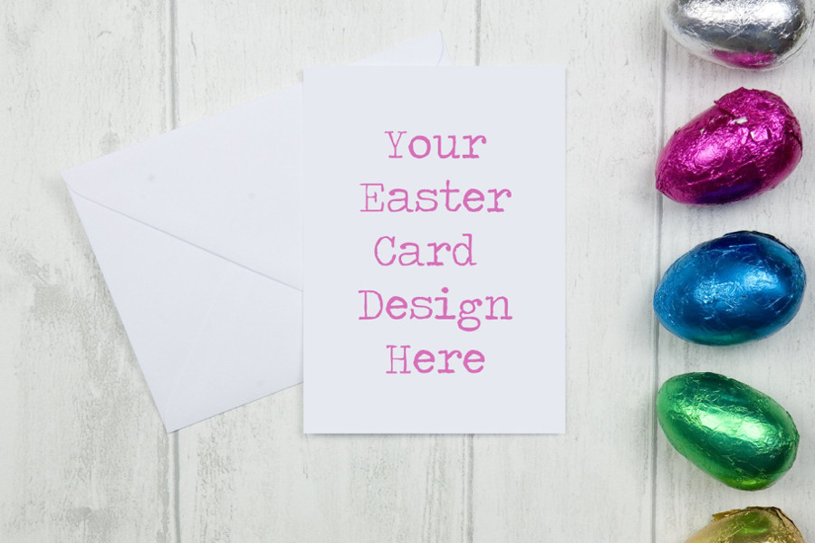 Easter Card Mockup Easter Eggs