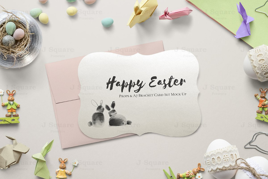 Easter Props and A7 Bracket Card Set Mockup