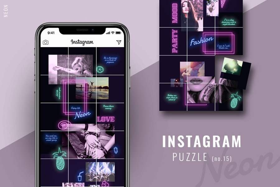 Grid instagram photoshop studio