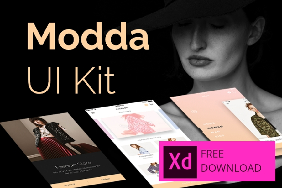 Modda Free Adobe Xd UI Kit