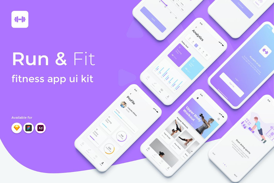Run and Fit App UI Kit