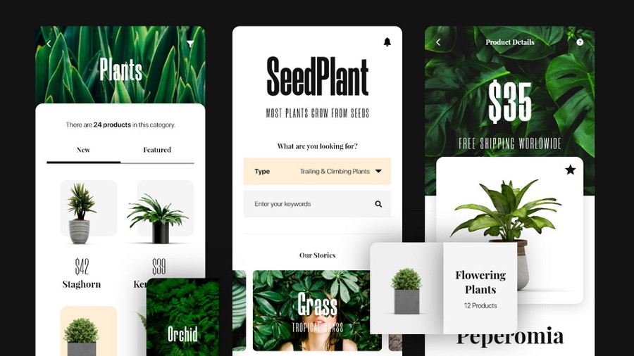 SeedPlant Free Adobe XD UI Kit