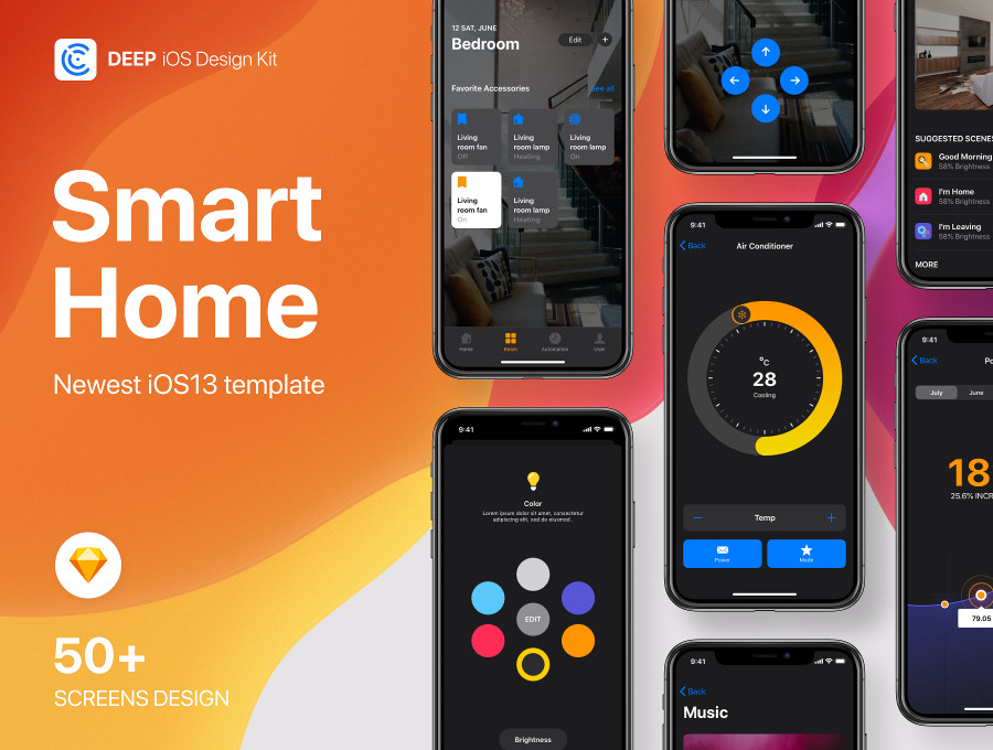 Deep Smart Home iOS13 UI Kit