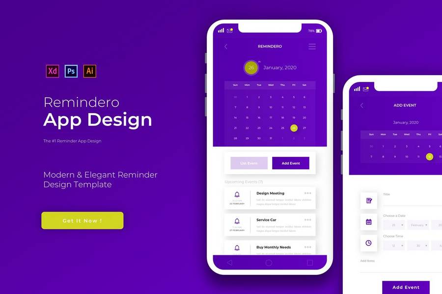 Remindero App Design