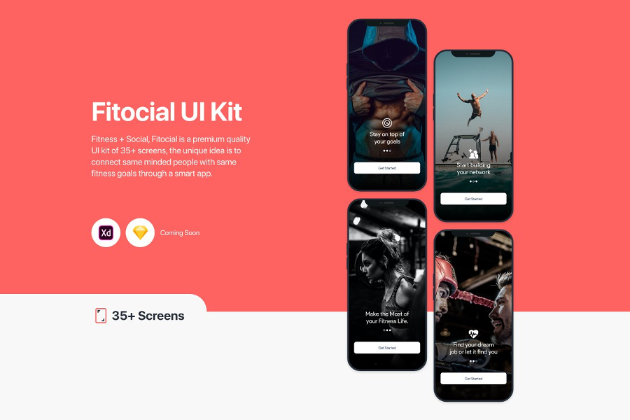 Fitocial app UI Kit