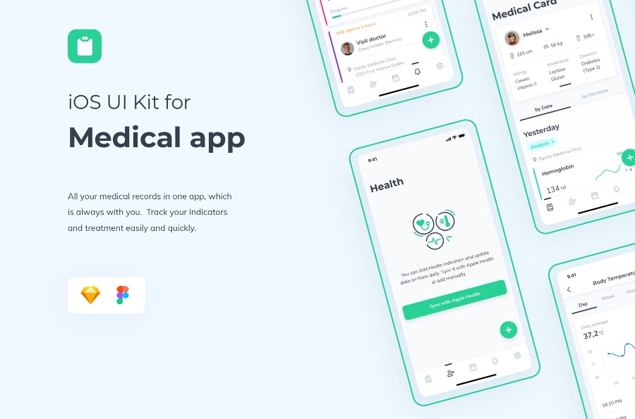 Medical UI Kit for iOS app
