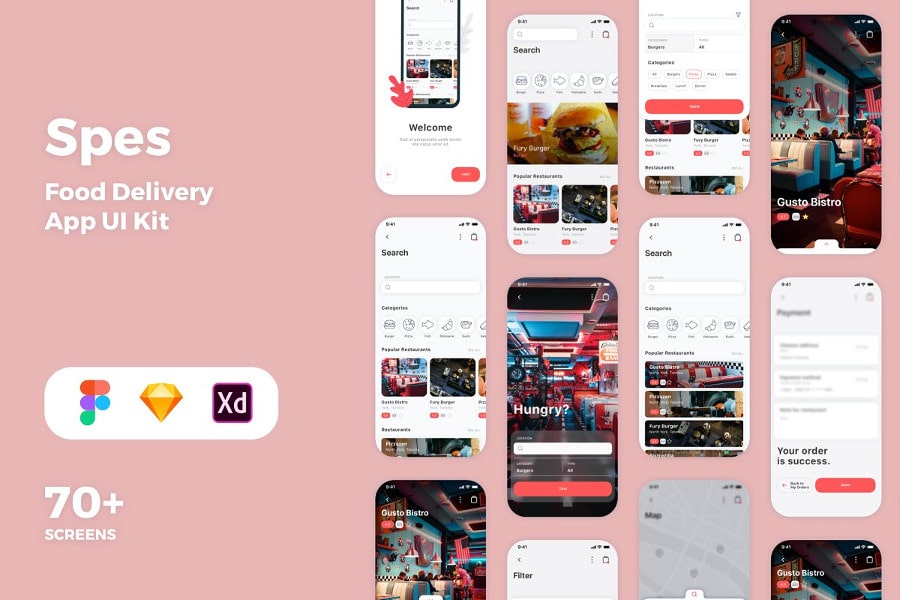 Spes Food Delivery App UI Kit