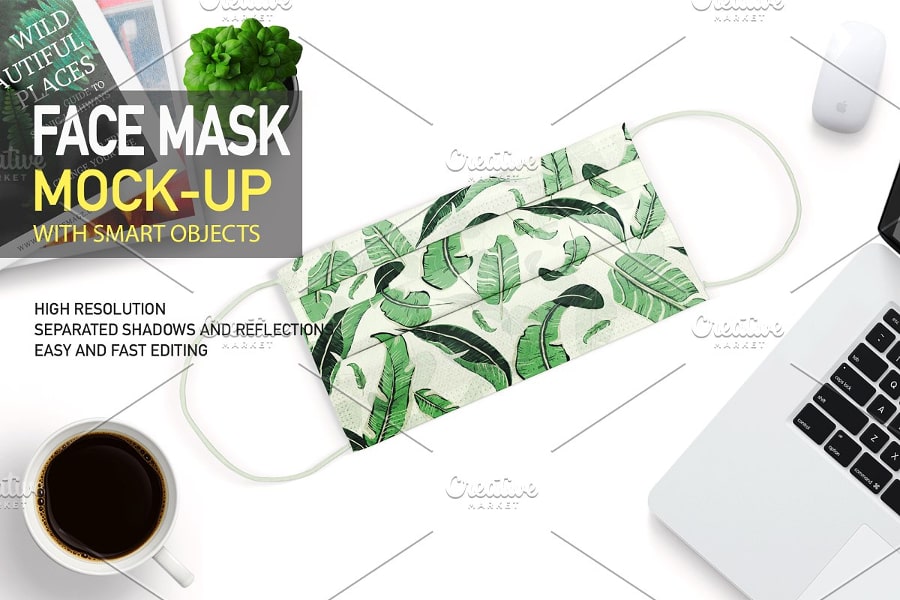 Face Mask Protection PSD Mockup