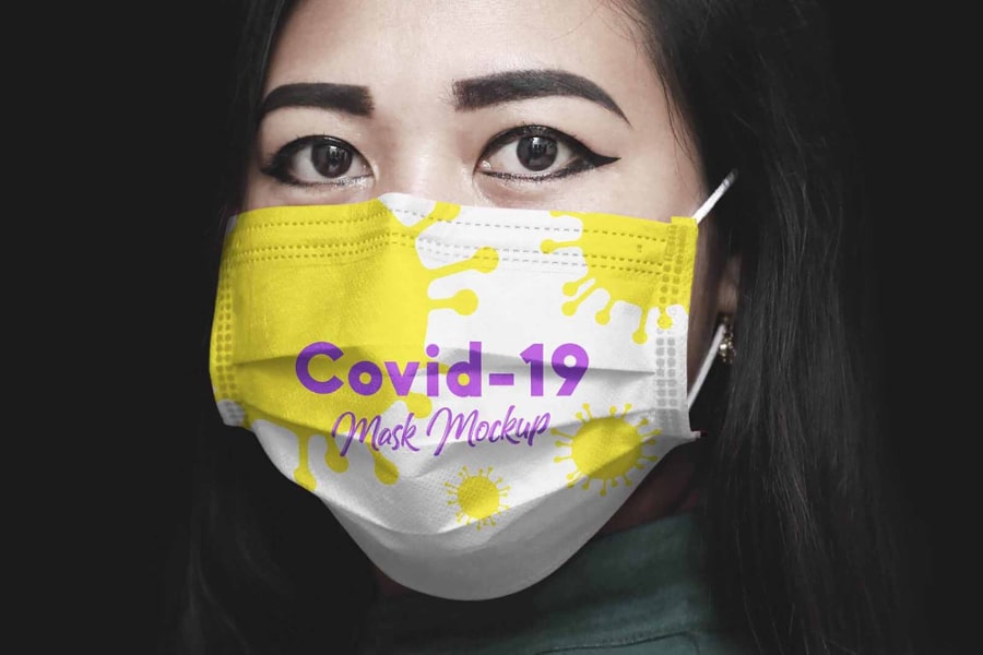 Free Medical Face Mask Mockup