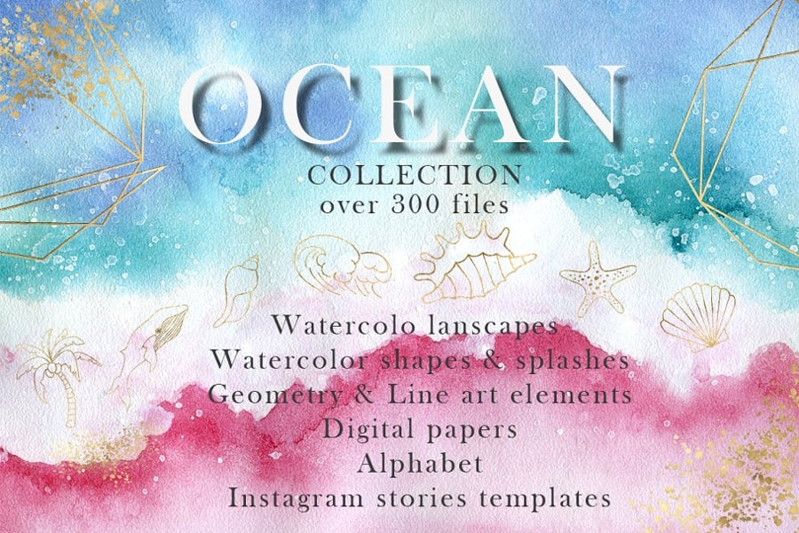 Ocean Watercolor Collection