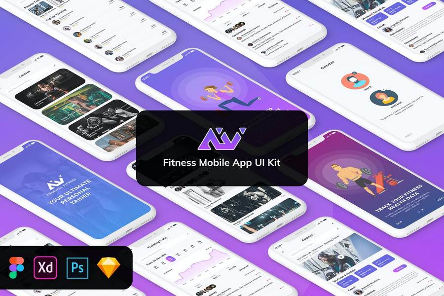 Amerivex Fitness Mobile App UI Kit