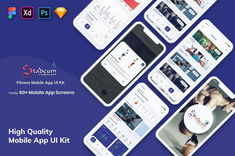 Stadeum Fitness Mobile App UI Kit