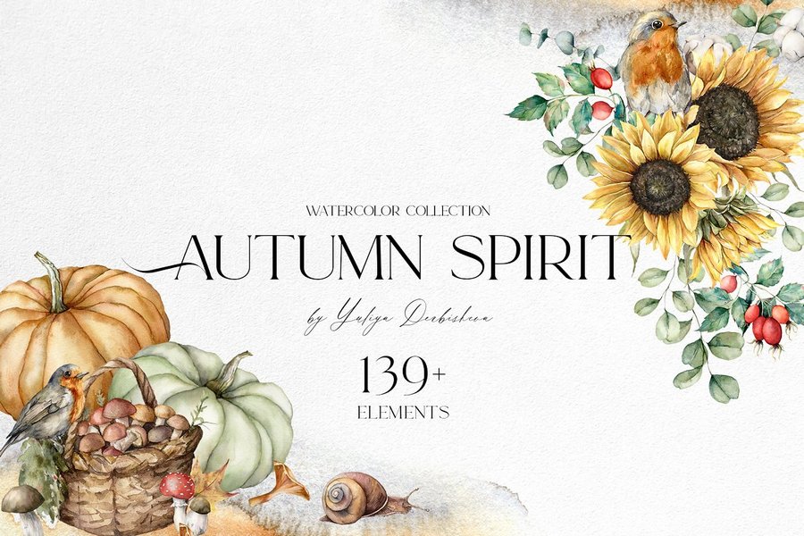 Autumn Spirit - Watercolor Fall Set