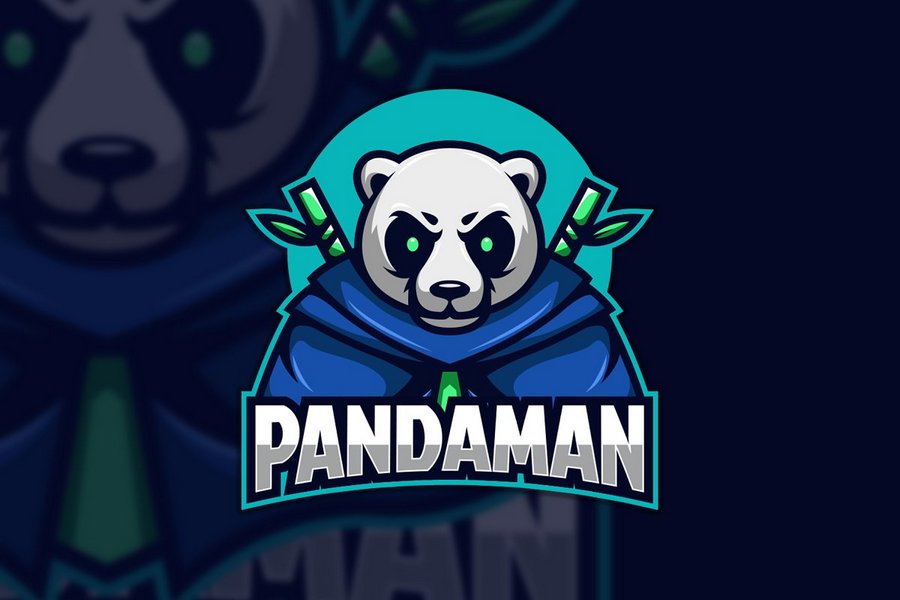 Pandaman Esport Logo Template